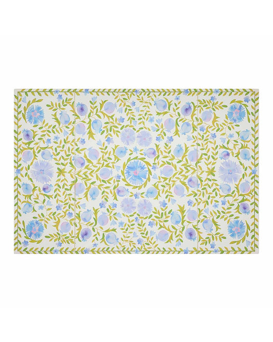 House of Noa Tumbling Play Mat for Floor – Foldable Foam Playmat, Non-Toxic Wipeable Mat | Suzette Bluebell | 4' x 6'