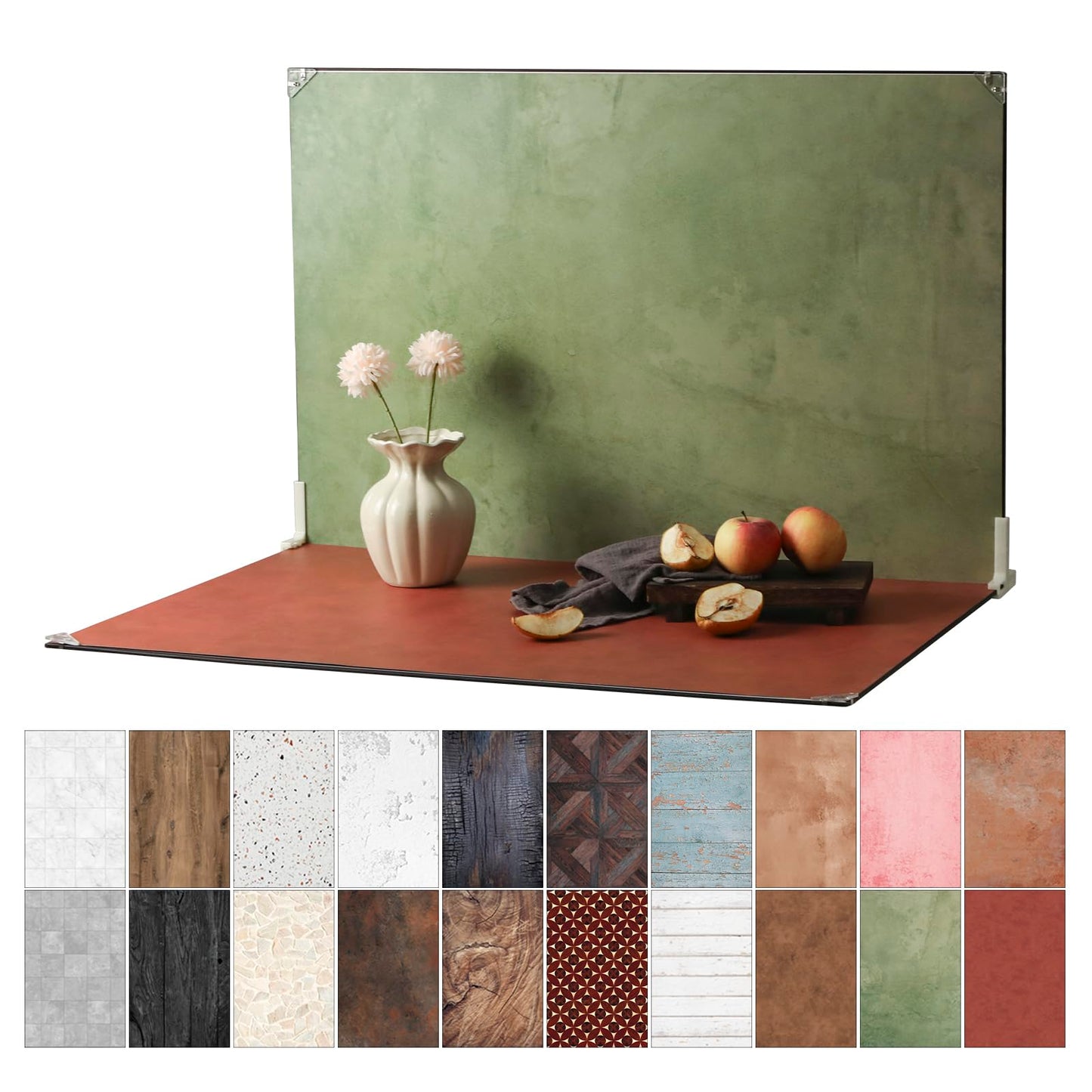 Product Photography Backdrops, 23x35 10Pcs 20 Patterns Double-Sided Photo Backdrop Boards, Flat Lay Background for Food, Jewelry, Cosmetics & Content Creation, MDAOCRY