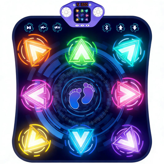 Dance Mats for Girls 4-8, Electronic Dance Mats with LED Light & Wireless Bluetooth, Kids Dance Mat, Girls Dance Mat, Dancing Mat, Music Dance Toy with 3 Game Modes, Develops Hand-Eye Coordination