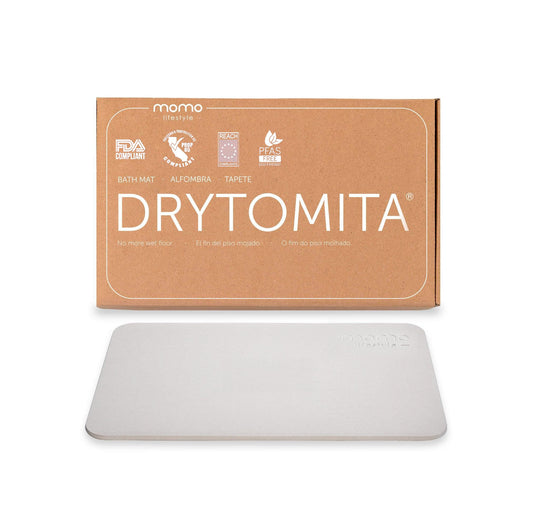 Momo Lifestyle Stone Bath Mat – Quick Dry Diatomaceous Earth Bath Mat, Non Slip Bathroom Shower Mat, Ultra Absorbent Diatomite Bath Stone, Linen Grey, 23.6 x 15.4”