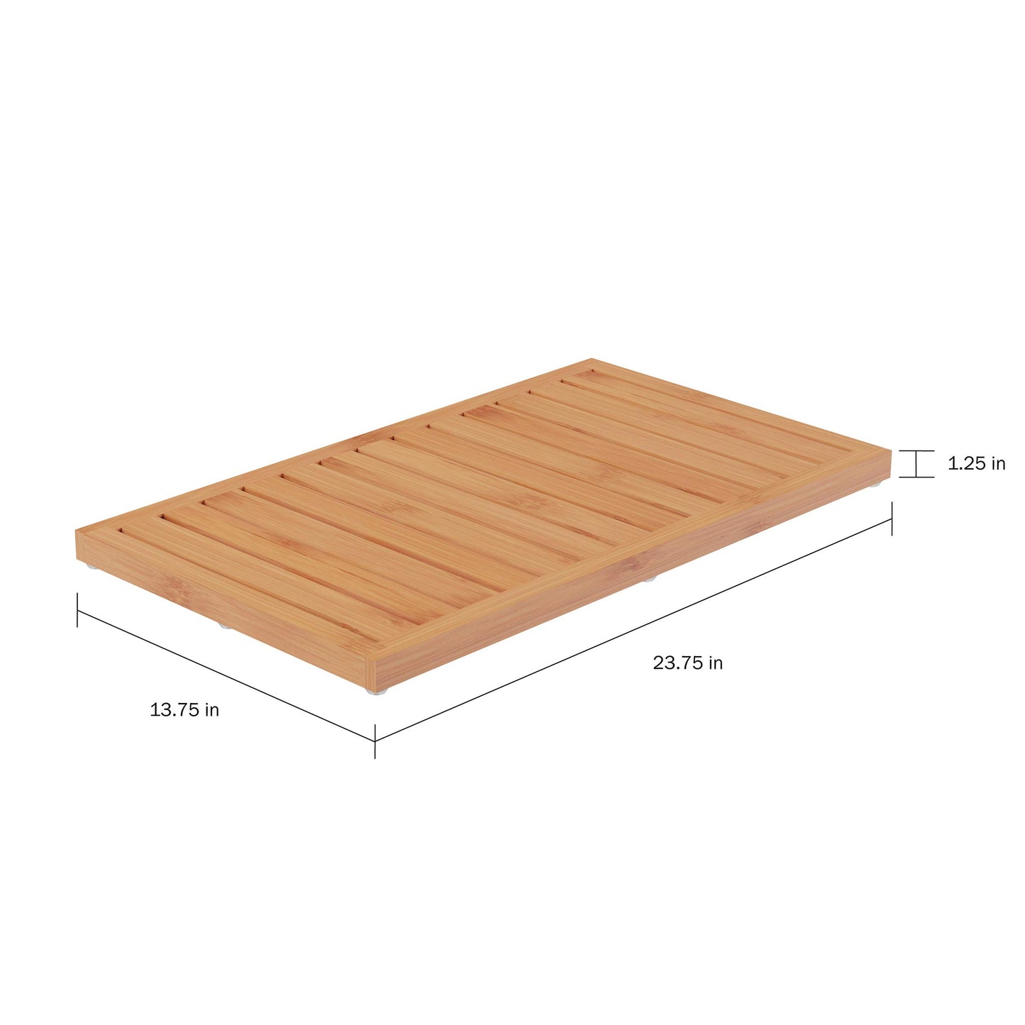 Bamboo Bath Mat-Eco-Friendly Natural Wooden Non-Slip Slatted Design Mat for Indoor and Outdoor Bathtub, Shower, Sauna, Pool, or Hot Tub by Lavish Home