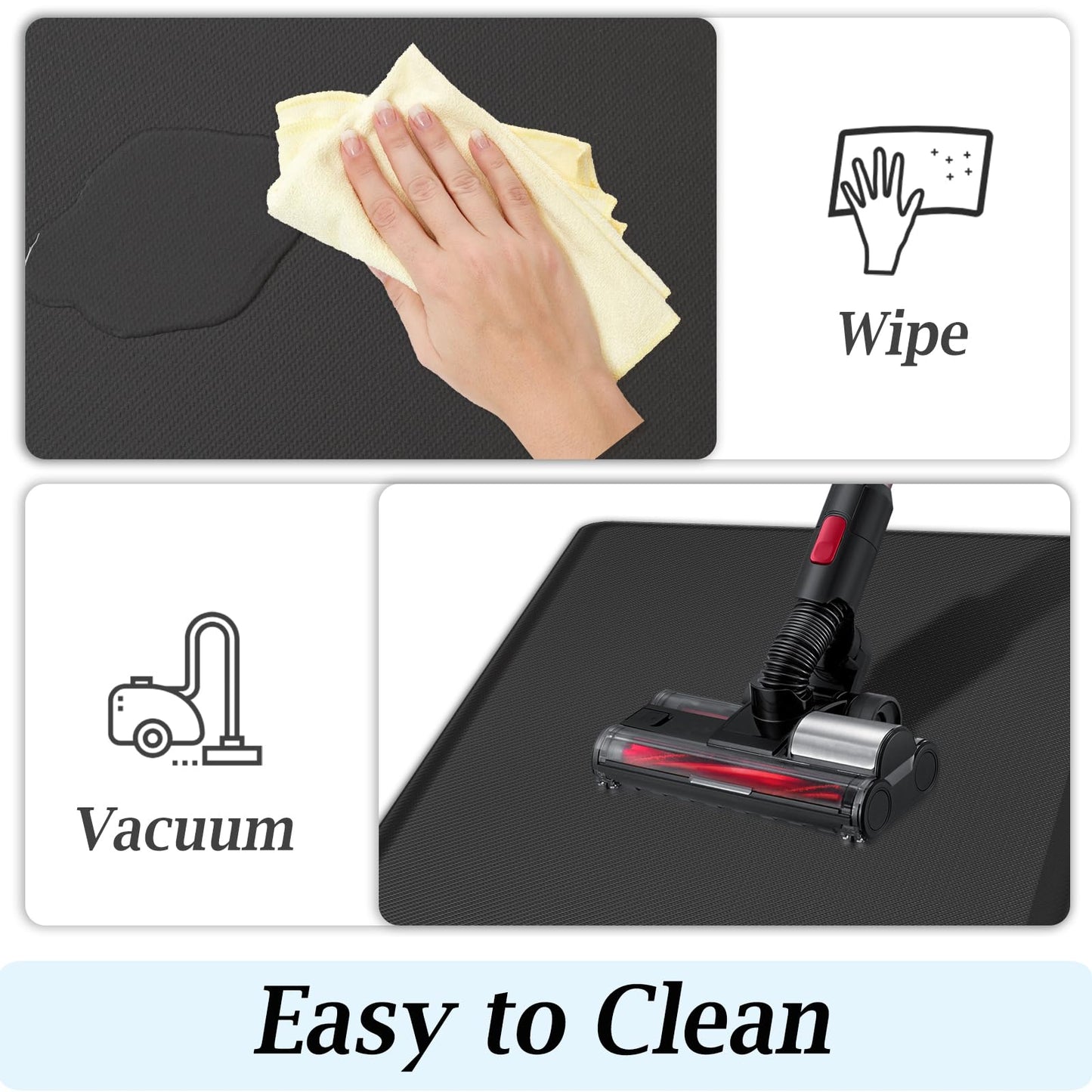 Artnice Kitchen Floor Mat Cushioned Anti Fatigue, Waterproof Non-Slip Standing Desk Mat, 0.75" Heavy Duty Comfort Kitchen Rugs for Home, Sink, Office, Hallway (20"x39", Black)