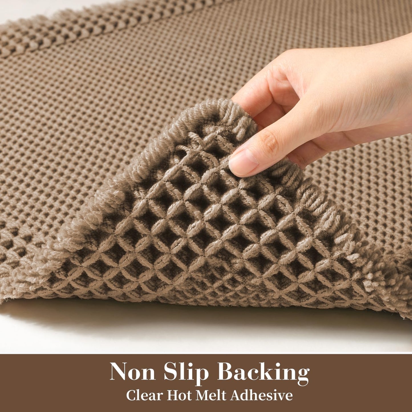 RESARE Waffle Bath Mat for Bathroom, Super Absorbent Bathroom Rugs Non Slip Machine Washable, Ultra Soft Quick Dry Boho Bath Rugs with Tassels, Farmhouse Home Decor Accessories, 17"x24" Brown