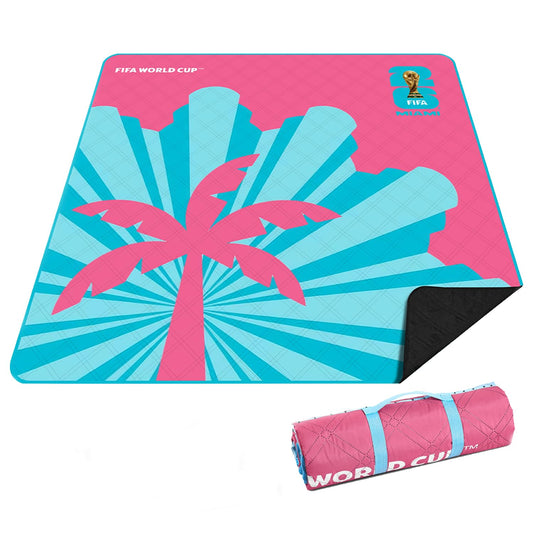 MESUCA FIFA World Cup 2026 Outdoor Trophy Picnic Blanket - Official FIFA World Cup 2026 Merchandise - 75"x80" Extra Large Waterproof Picnic Mat - Foldable Beach Blanket for Outdoor, Camping, Party