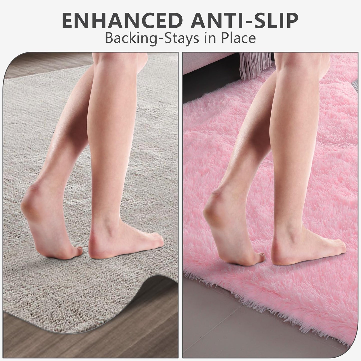 Shag Area Rugs for Bedroom Living Room,5X8 Ultra Soft Fluffy Area Rugs for Dorm, Indoor Carpet Nursery Rugs for Kids Girls Room Home Decor, Pink