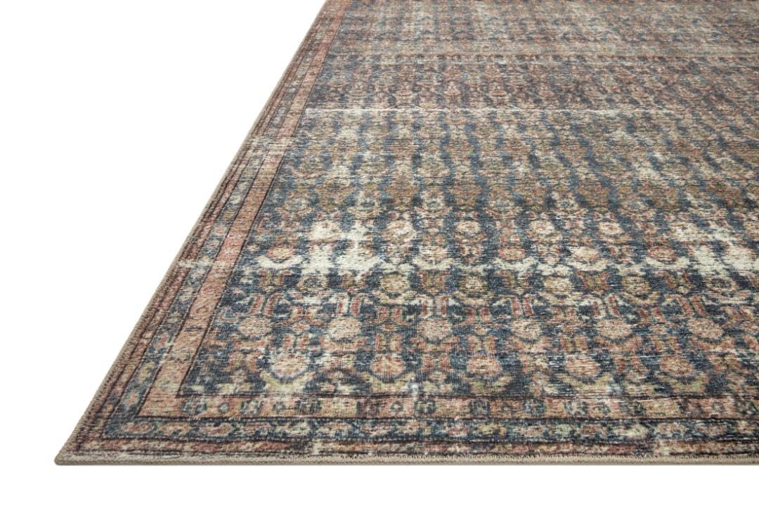Loloi Amber Lewis Billie Collection, Ocean & Brick 5'-0" x 7'-6" Area Rug – Antique & Distressed Accent Rugs for Living Room, Bedroom, Entryway & Hallway, No Shed High Traffic Area Home Decor Rug