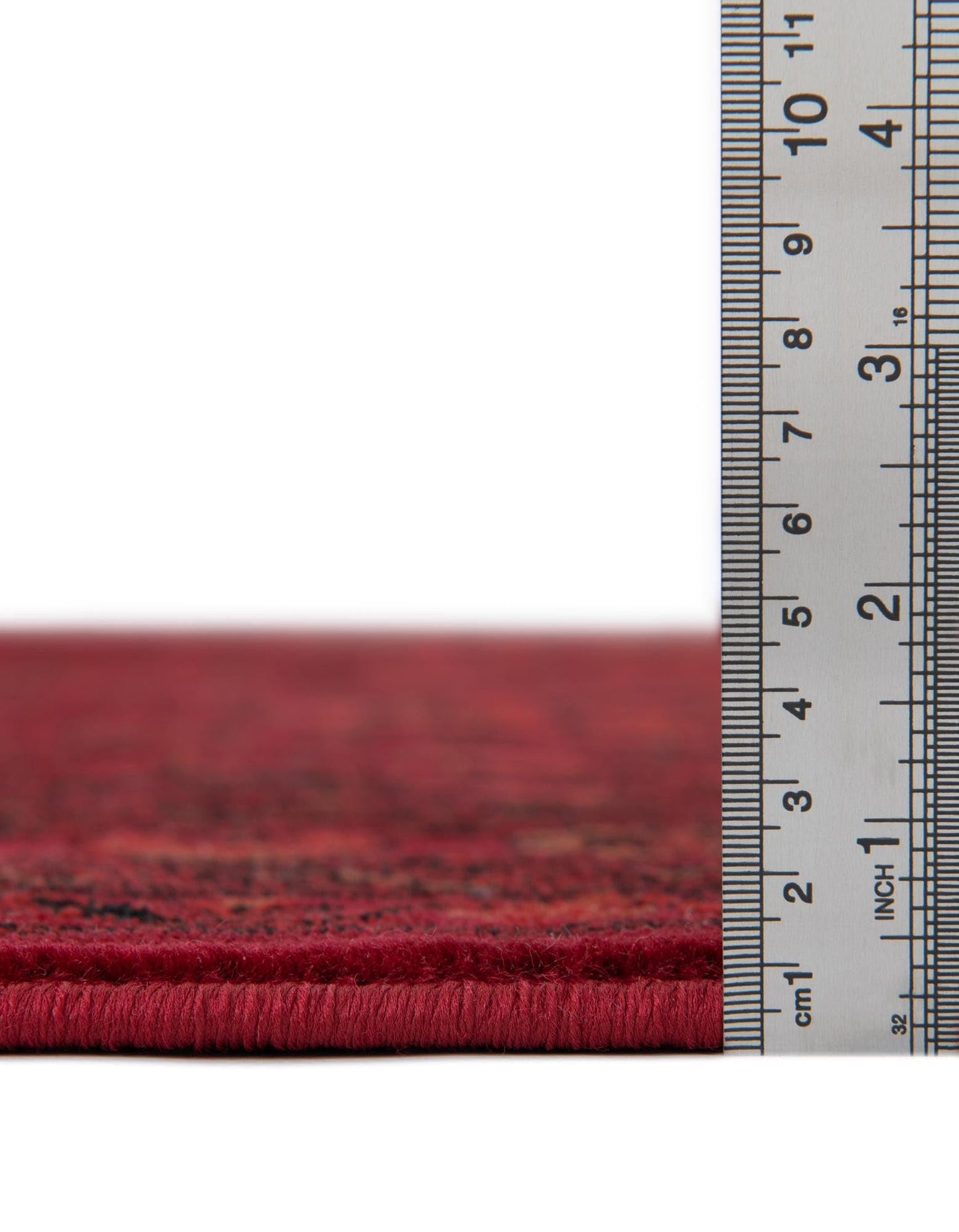Rugs.com Bokhara Collection Rug – 5 Ft Round Red Medium-Pile Rug Perfect for Kitchens, Dining Rooms