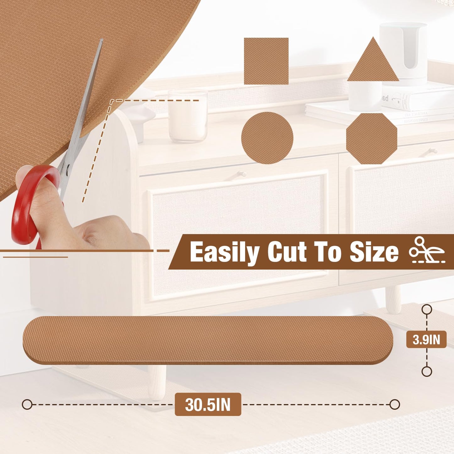 4 Pack Anti-Slip Furniture Rail Pads for Recliners,Sofa,couches. Rubber Recliner Chair Floor Protectors, Coffee Pads to Keep Furniture from Sliding for Hardwood, Carpet, Marble Floor. 30.5''x3.9''