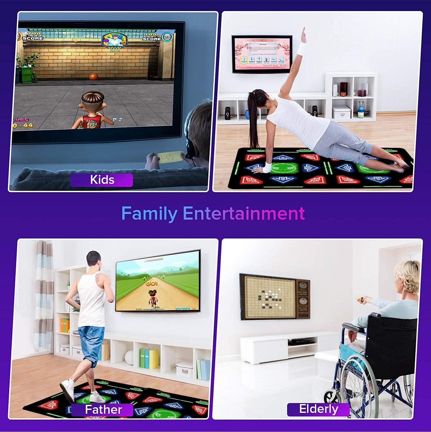 PVGX HDMI Musical Electronic Dance mat,a 64G Large Memory Card,885 Songs, Including 1000 Games,81 Music Videos,Dance pad for Single/Double Users, a Luxurious Gift for Boys and Girls,Flannel Material