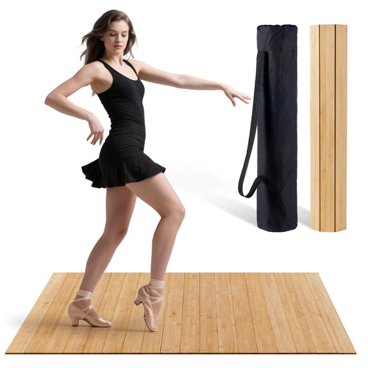Tristcily Tap Dance Floor - 8MM 47.8 x23.62 Inch Portable Dance Floor for Any Surface with Storage Bag, Solid Dance Board Mat, Cushioned Base Mat Perfect for Home, Studio & Events