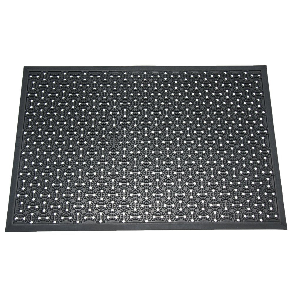 Rubber-Cal Dura-Scraper Drainage Commercial Door Mat - 3/8 in x 2 ft x 3 ft - Black Rubber Doormats