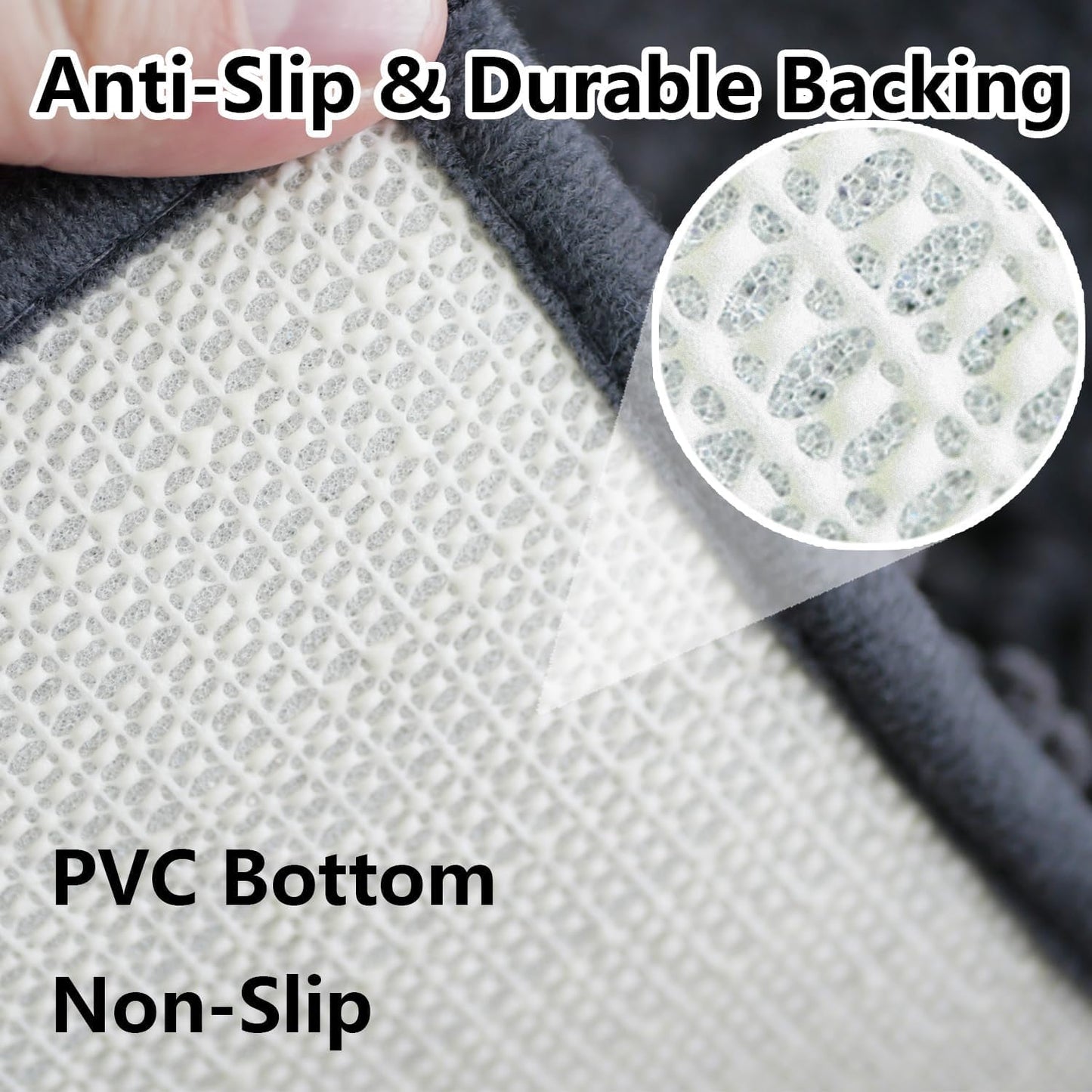 BOANKODU Bathroom Rugs 36x24, Extra Soft Absorbent Chenille Bath Rugs, PVC Backing Quick Dry, Machine Washable Bath Mats for Bathroom Floor, Tub and Shower, Home Decor Accessories,Dark Grey