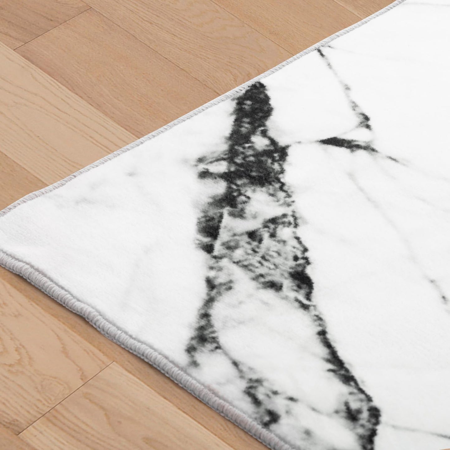 Asrug 3x5 Washable Rugs, White Marble Area Rugs for Living Room, Chic Soft Non-Shedding Throw Rug Carpet with Non-Slip Backing, Low-Pile Floor Mat Indoor Rug for Bedroom Enterway Dining Room