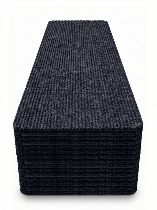 RENODY 8x30 Dark Grey Carpet Stair Treads Pack of 15 with Stickers for Easy Peeling - Self-Adhesive Peel and Stick Carpet for Stairs - Works with Most Subfloor Types - Dark Gray Stair Treads