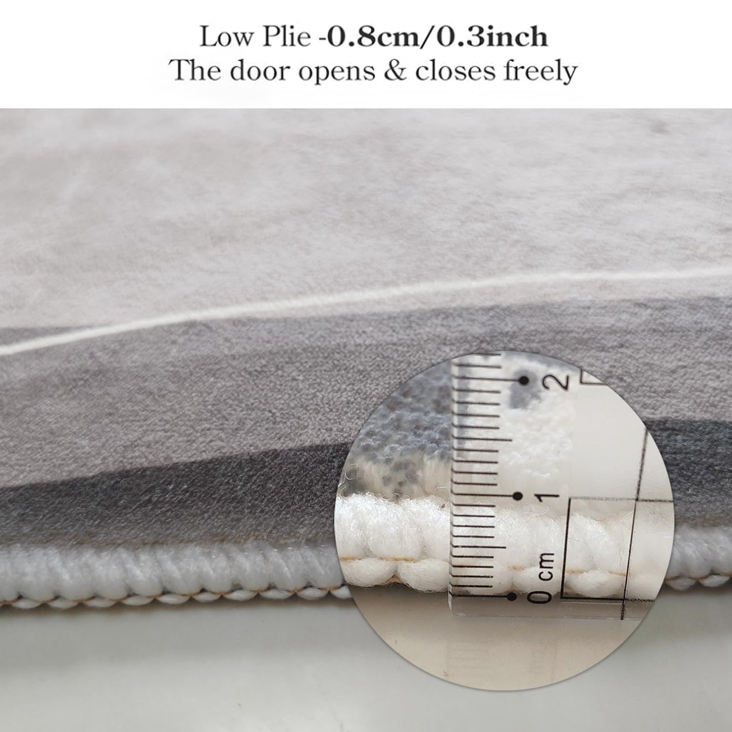 Poowe Area Rug Indoor Vintage Living Room Carpet Kitchen Washable Distressed Cloud Waves Edge Bedroom Rugs Retro Accent Throw Carpet for Office Dining Room Bathroom-Grey 4' x 6'