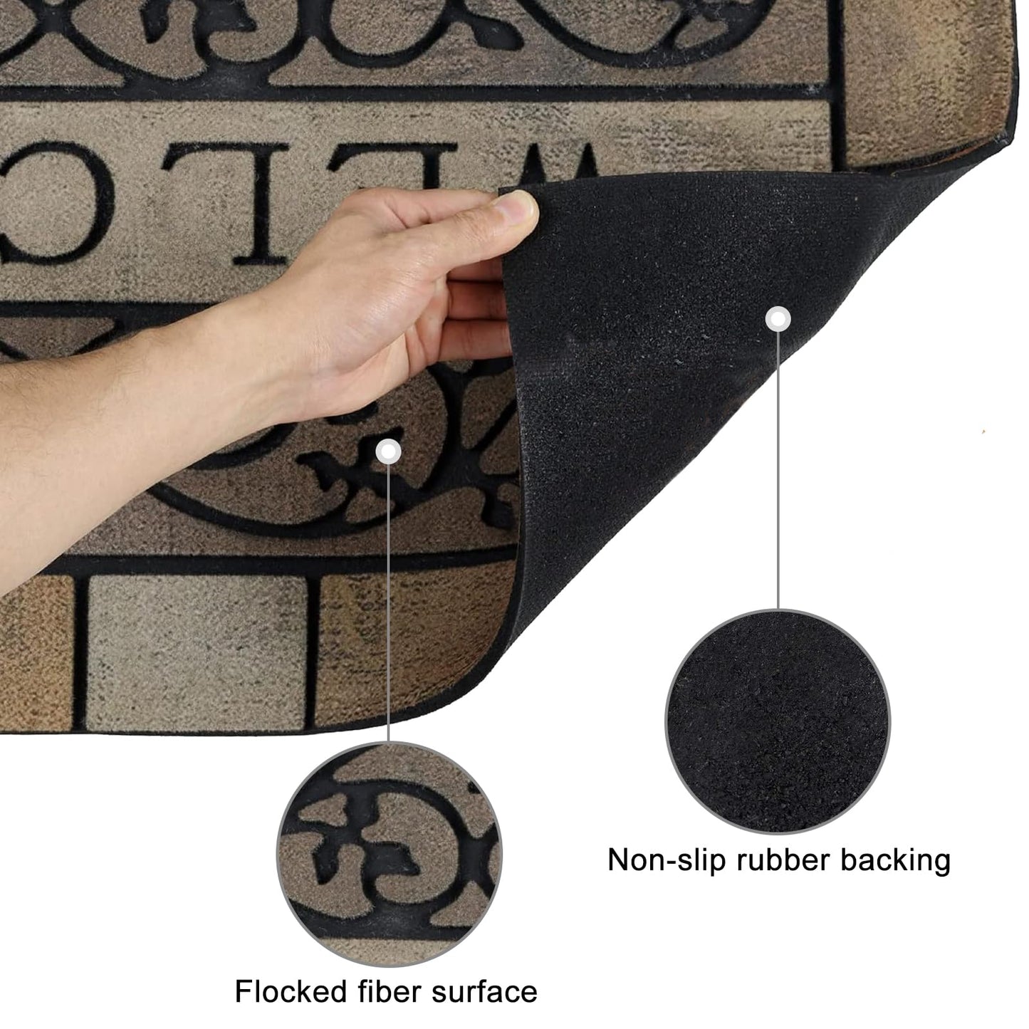 CHICHIC Door Mat Welcome Mat 17x 29 Inch Front Door Mat Outdoors for Home Entrance Outdoors Mat for Outside Entry Way Doormat Entry Rugs, Heavy Duty Non Slip Rubber Back Low Profile,Vine