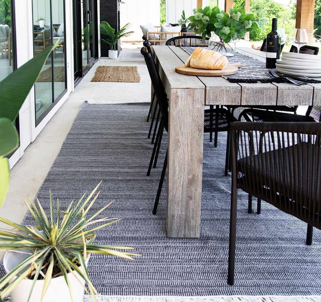 Hauteloom Samos Recycled Material Living Room, Bedroom Area Rug - Striped Plain - Contemporary Modern Minimalist Transitional - Charcoal, Off - White, Light Gray, Gray, Dark - 2' x 3'