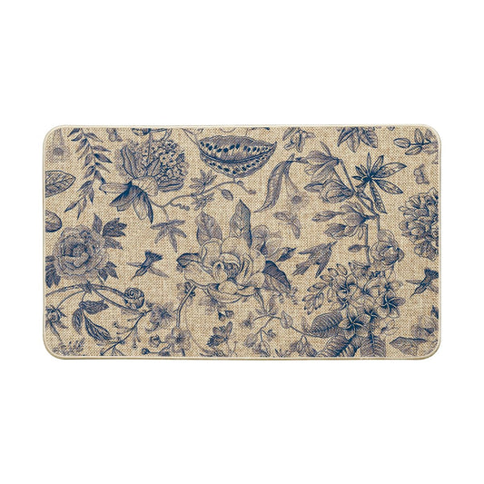 Artoid Mode Blue Floral Flowers Spring Doormat,Home Decor Door Mat Low-Profile Switch Rug Floor Mat for Indoor Outdoor 17x29 Inch