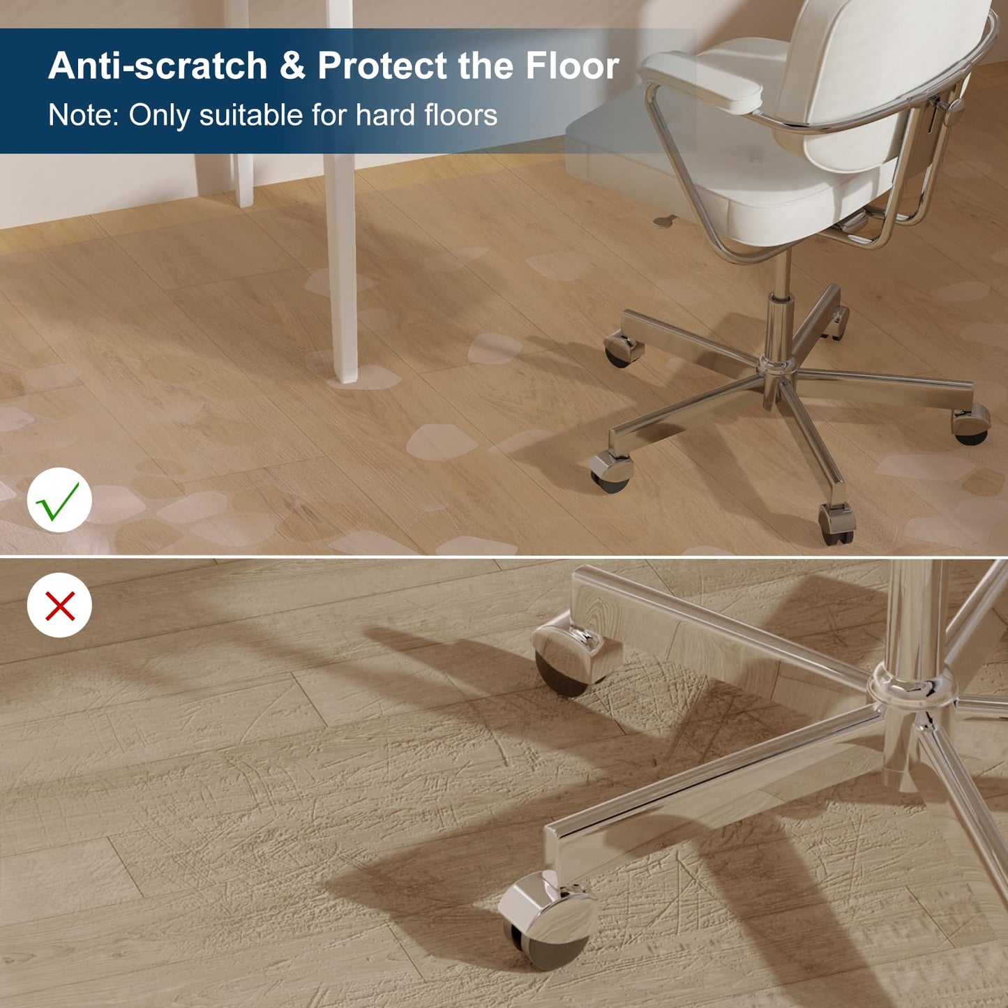FURKIT Clear Area Mat for Hard Floors, 4'×6' No Slip Vinyl Floor Mats for Under Dining Table, Pebble Patterned Waterproof Rug Protector for High Traffic Areas, Pet, Splat Mat