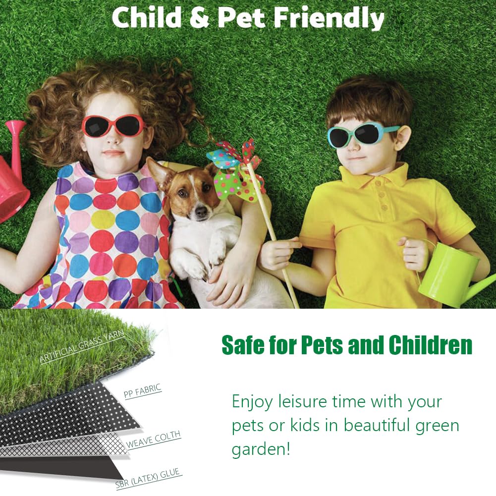 LITA Thick Artificial Grass Turf 4x10FT, 1.77 Inch Realistic Fake Grass Rug with Drainage, Customizable with Extra Large Size, Perfect for Indoor and Outdoor Use, Synthetic Grass Mat for Dogs