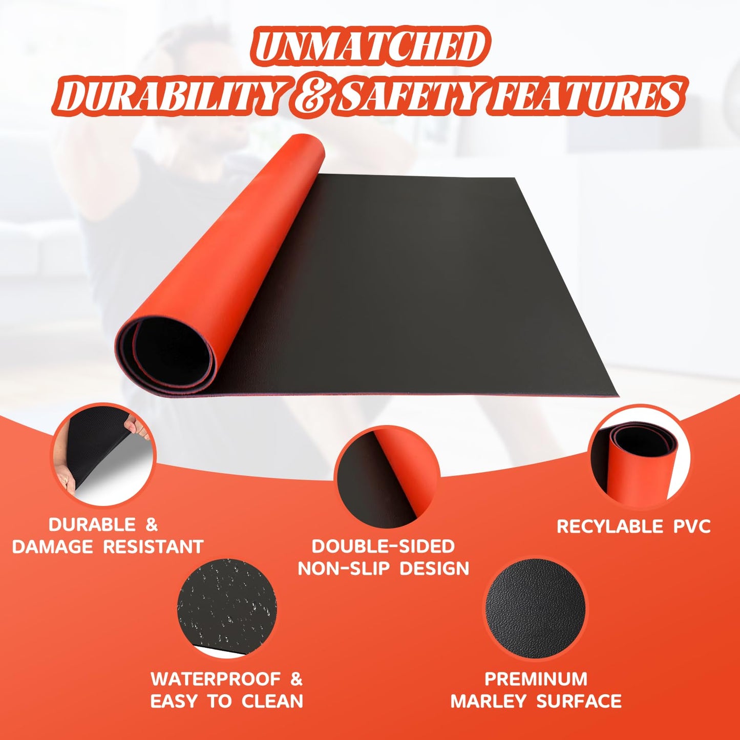 Portable Dance Floor Mat - Marley Dance Floor, 4.5mm Thick Non-Slip PVC Dance Flooring for Ballet and All Dance Styles – Perfect for Home, Studio, and Events