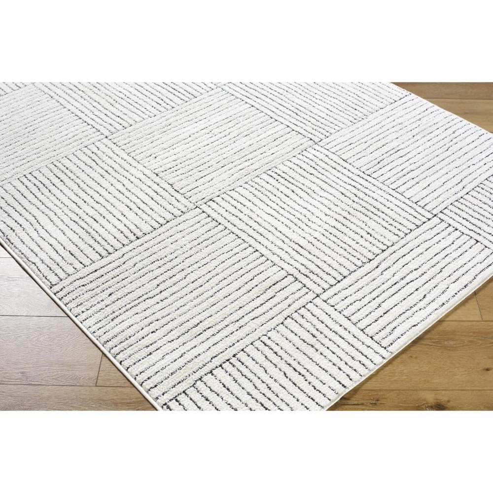 Livabliss x Galey Alix Architect I Modern Geometric Area Rug, 7'10" x 10' (8' x 10'), Ivory/Black
