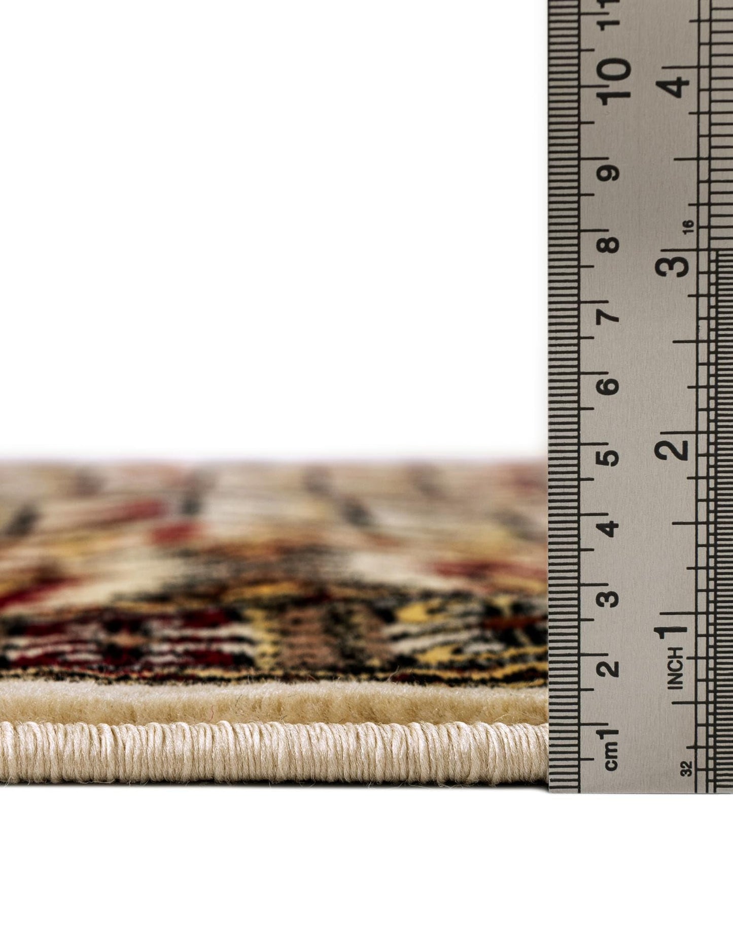 Rugs.com - Bokhara Rug – 5' 3 x 8' Beige Stain-Resistant Area Rug – Traditional Geometric Motif, Low-Pile Carpet for Living Rooms, Dining Rooms, and Home Offices