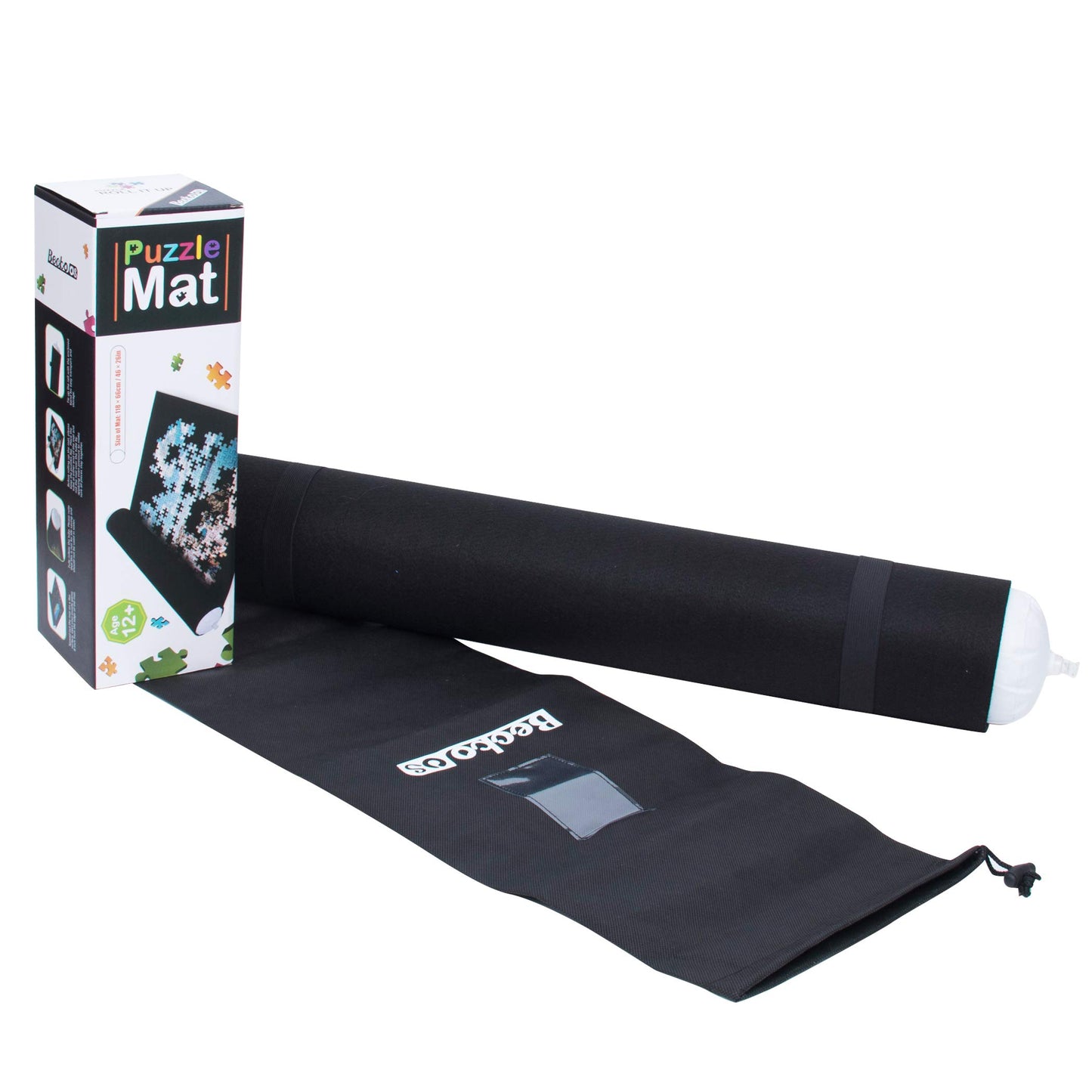 Becko US Puzzle Mat Roll Up with Drawstring Storage Bag, Felt Rollup Mat for Easy Transport & Storage, Portable Puzzle Board Puzzles Saver Keeper for Jigsaw Puzzles Up to 1500 Pieces