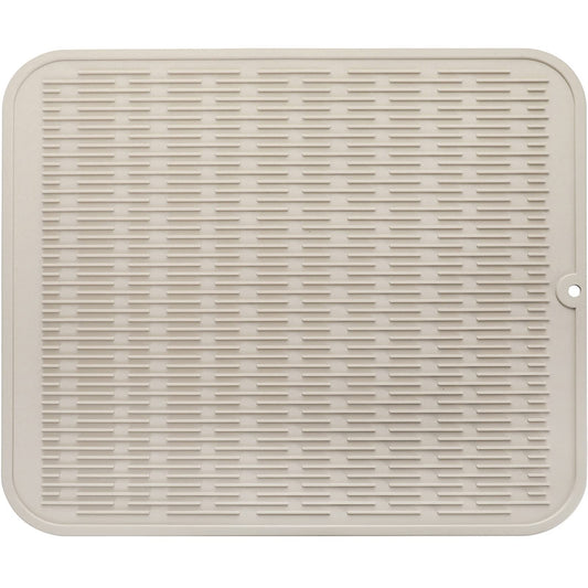 MicoYang Silicone Dish Drying Mat for Multiple Usage,Easy clean,Eco-friendly,Heat-resistant Silicone Mat for Kitchen Counter or Sink,Refrigerator or Drawer Liner Tapioca 2XL 24 inches x 18 inches