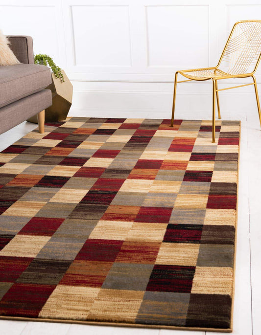 Unique Loom Barista Collection Area Rug - Gava (5' 3" x 8' Rectangle, Multi/ Brown)