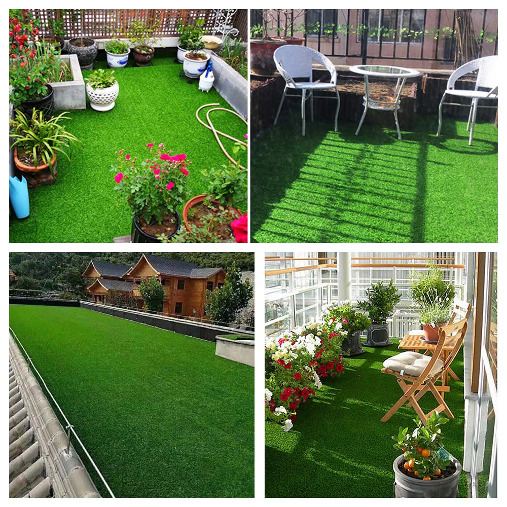 Petgrow Artificial Grass Turf Lawn 6FTX10FT,Economy Indoor Outdoor Synthetic Grass Mat 0.4inch Pile Height, Backyard Patio Garden Balcony Rug, Rubber Backing/Drainage Holes,Customized Sizes