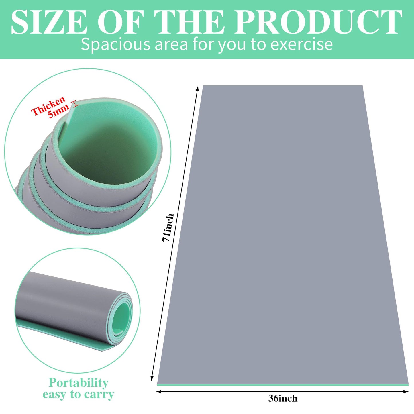 BALAPET Dance Floor Ballet Dance Floor Heavy-Duty 5MM Thick PVC Practice Floor for Ballet, Tap, Jazz, and Pop Portable and Non-Slip Dance Flooring for Adults and Kids(71x36×0.14in)