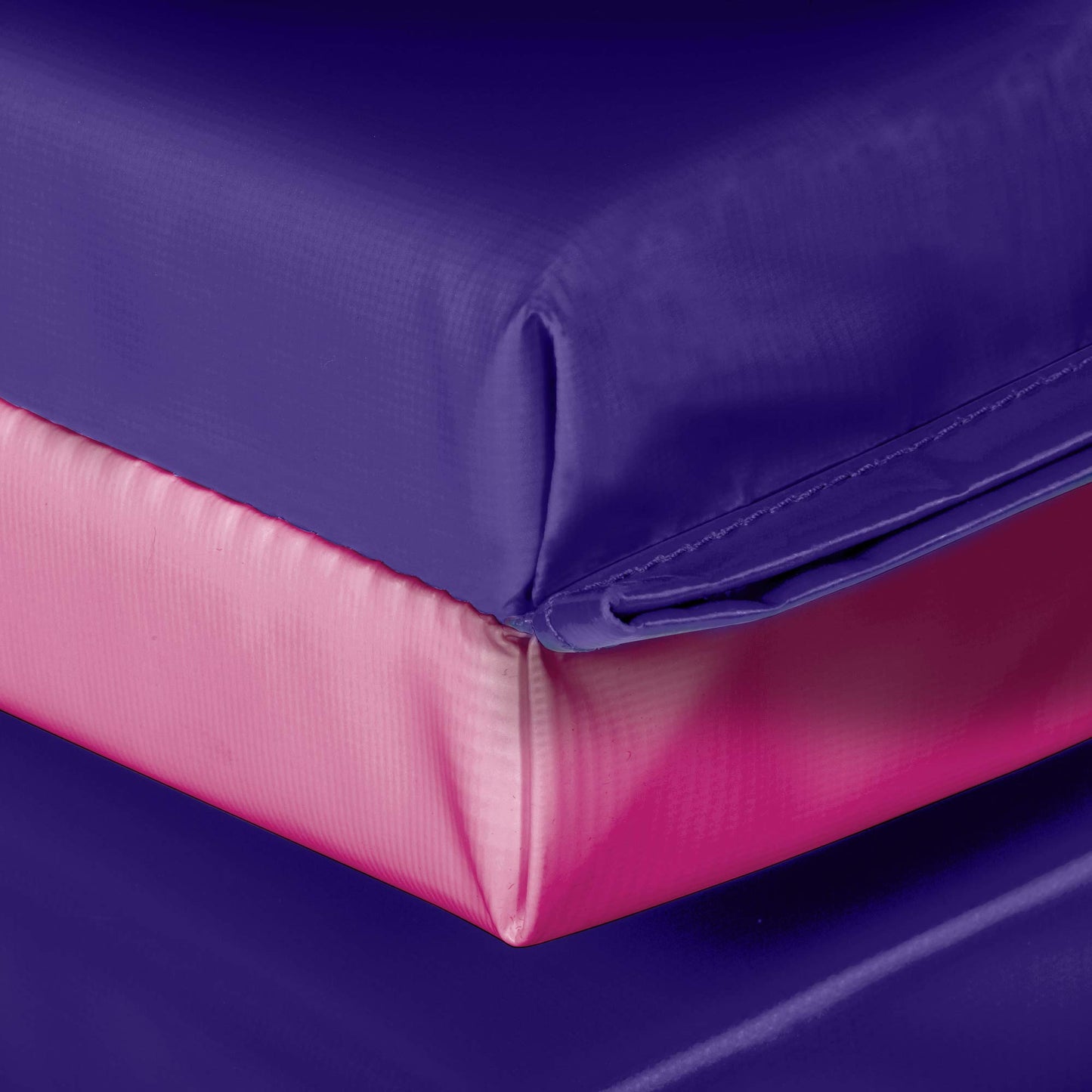We Sell Mats 4 ft x 8 ft x 1.5 in Gymnastics Mat, Folding Tumbling Mat, Portable with Hook & Loop Fasteners, Purple / Pink