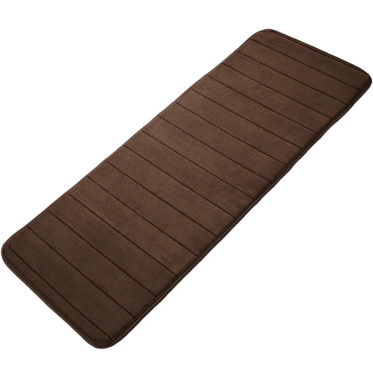 uxcell Memory Foam Bath Mat, Absorbent Runner Kitchen Rug, Soft and Comfortable Runner Floor Mat for Kitchen Bathroom Floors 16" x 47", Coffee Color