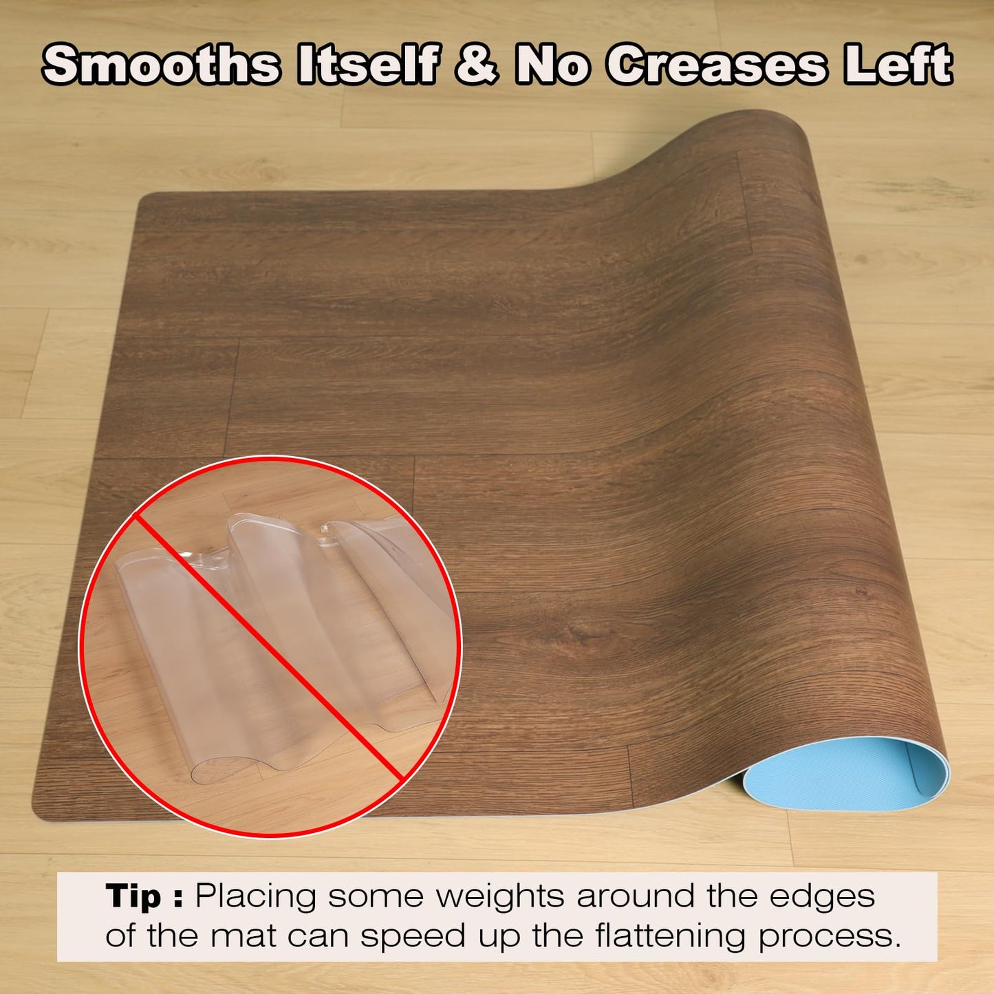 Upgraded 50"x 72" Heavy Duty Mat for Office Chair on Hardwood Floors, Non-Slip PVC Chair Mats for Hardwood Floors, Scratch-Resistant Desk Chairs Mat for Hard Floor, Under Desk Mats for Rolling Chairs