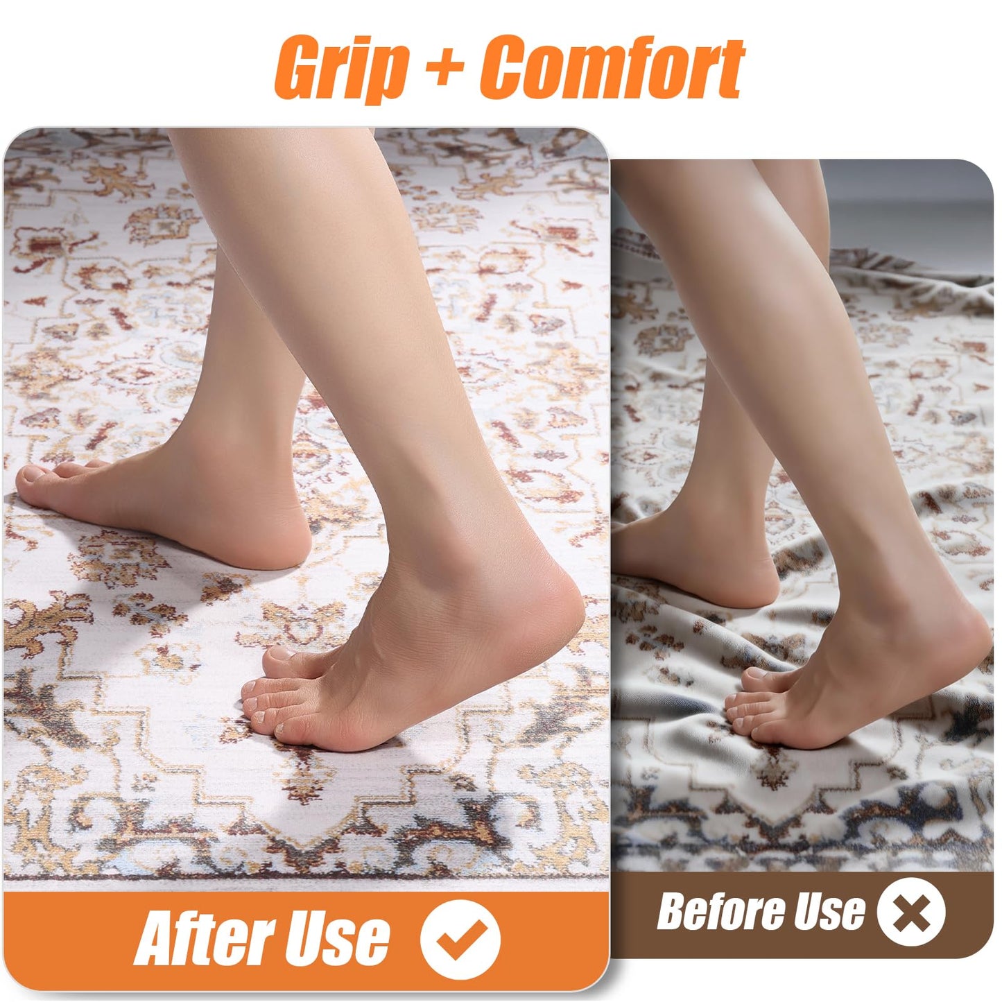 TravLand Non-Slip Rug Pad 6x9 Ft – 6'x9' PVC Anti-Slip Carpet Gripper Mat, 6 by 9 Feet Non Slip Pad for Area Rugs, Under Rug Padding for Hardwood Floors, Carpet Gripper Mat for Floors