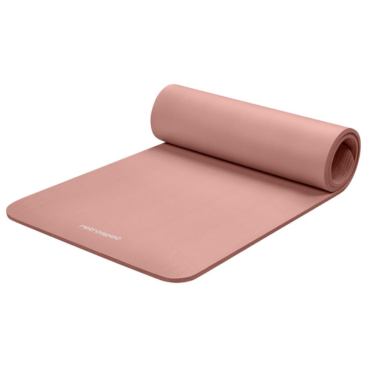 Retrospec Solana Yoga Mat 1/2" Thick w/Nylon Strap for Men & Women - Non Slip Excercise Mat for Yoga, Pilates, Stretching, Floor & Fitness Workouts