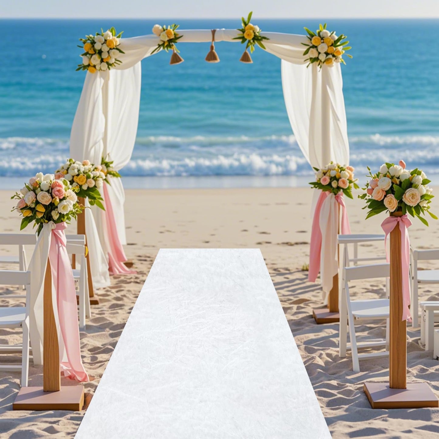 FOTSHARER White Aisle Runners for Weddings 4FTx20FT Long Velvet Aisle Runner for Wedding Ceremony Luxury Aisle Runner Rug Wide Carpet Runner Wedding Runway for Bridal Shower Church Wedding Reception