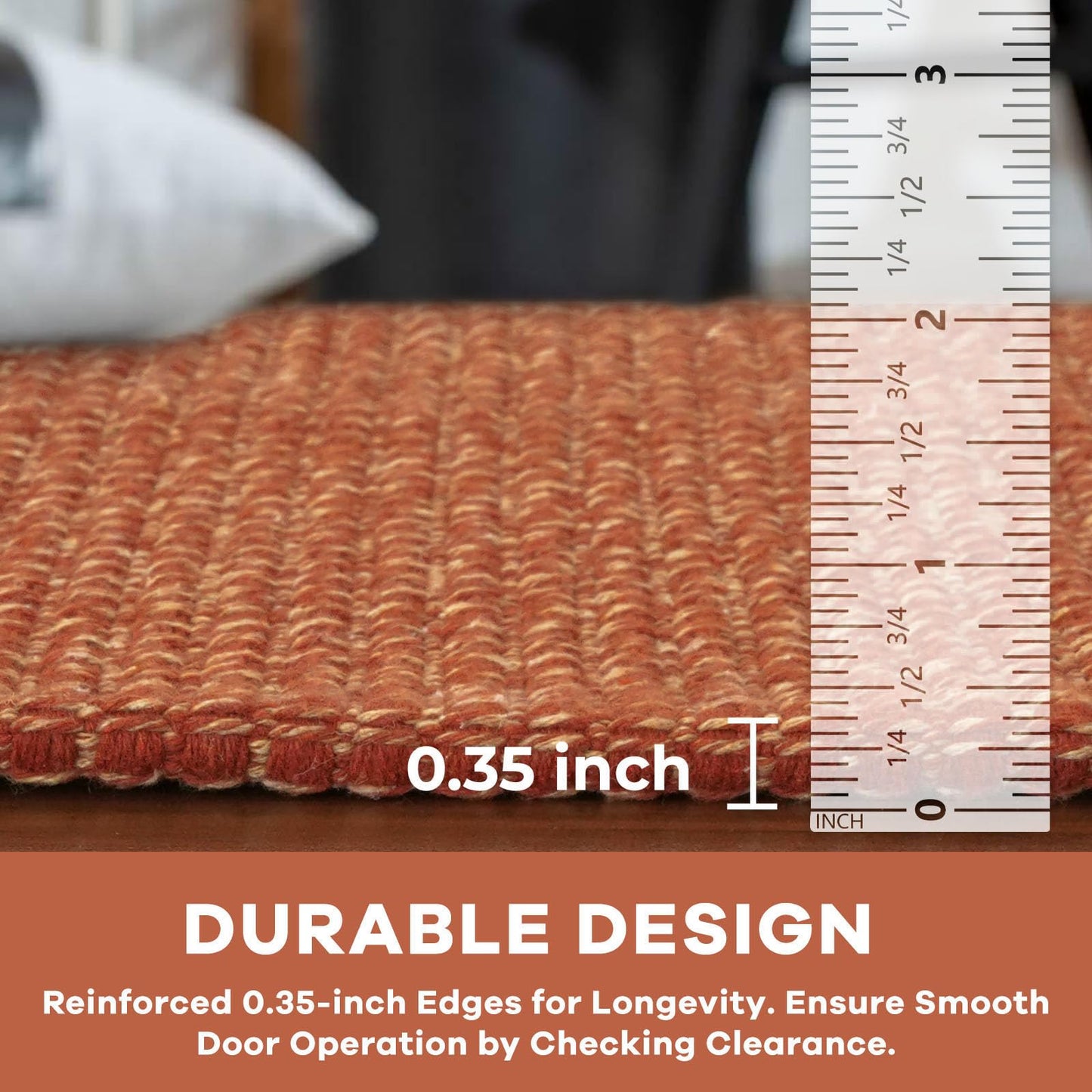 KOZYFLY Runners for Hallways 2x8 ft Washable Kitchen Runner Non Slip Rubber Backed Hall Runners Cotton Entryway Runner Rugs Floor Carpet for Indoor Backdoor Bedroom Kitchen, Orange/Tan
