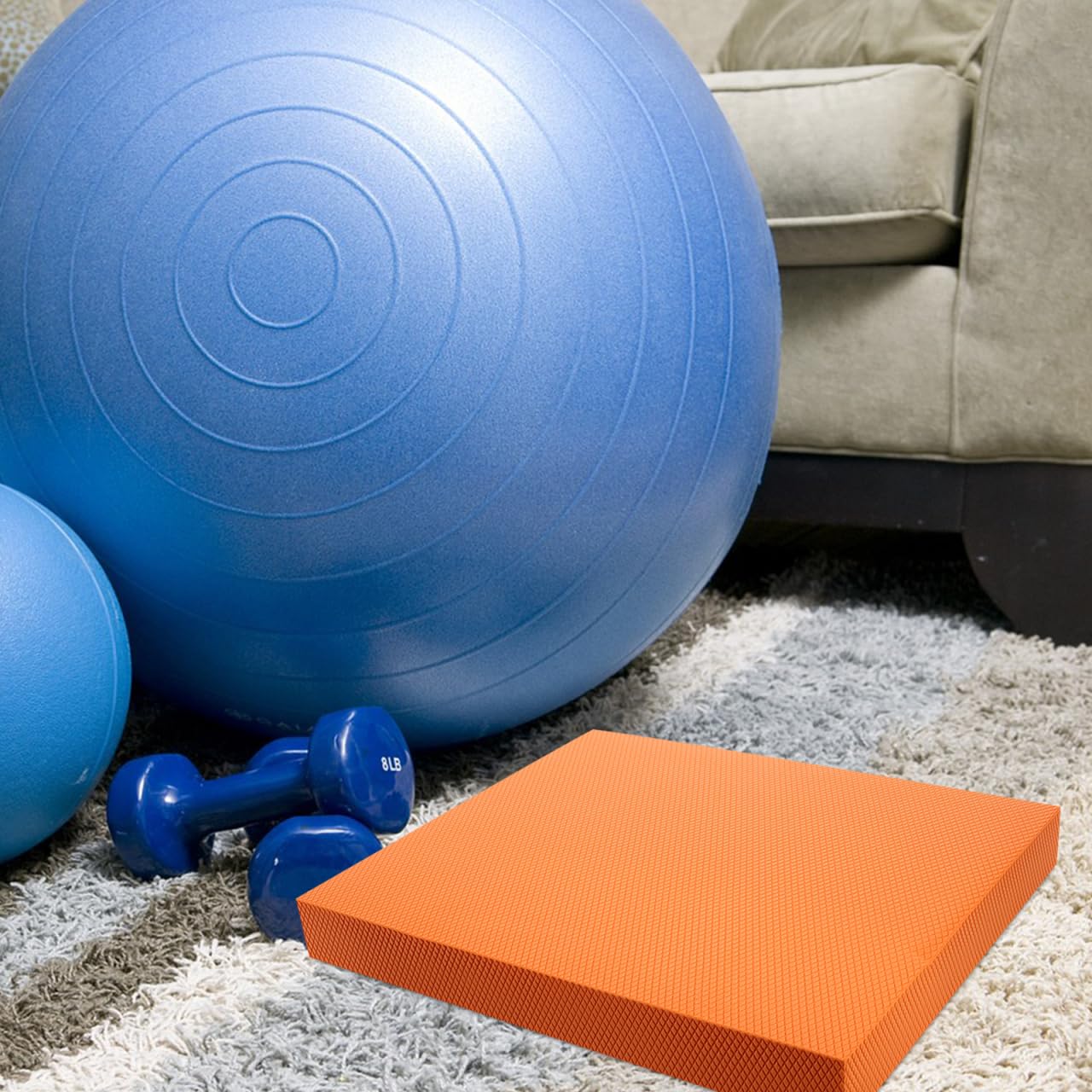 OHPHCALL Balance Pad Stability Trainer Pad TPE Exercise Mat for Core Training Yoga Rehabilitation Knee Support Anti Slip Base 15.74 X 12.99 X 1.77 in Portable for Home Gym Outdoor