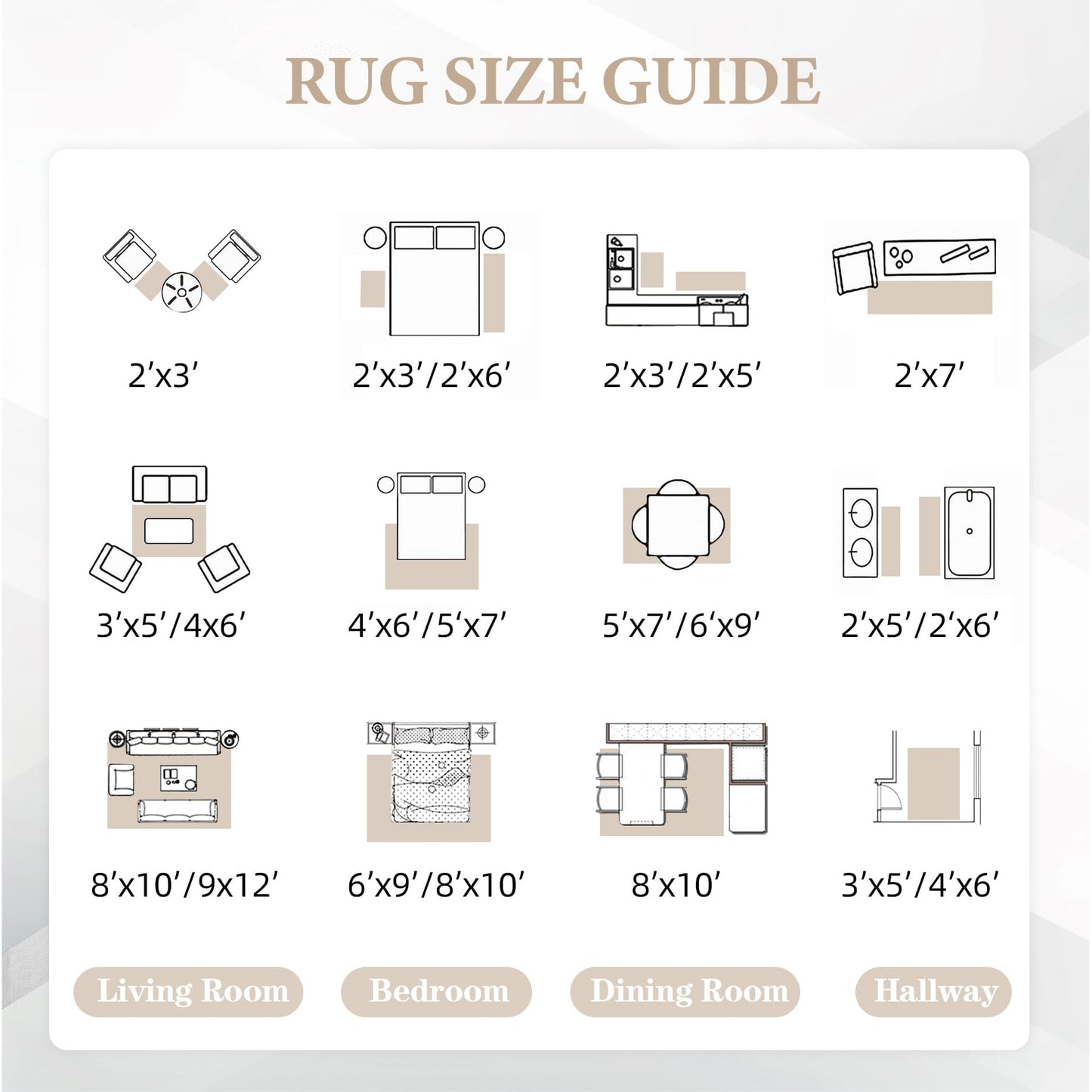 Area Rug for Living Room 9x12: Large Washable Boho Moroccan Rugs Geometric Neutral Rug, Non-Slip Foldable Morden Farmhouse Indoor Floor Carpet for Bedroom Dining Table Home(Modern Beige,9'x12')