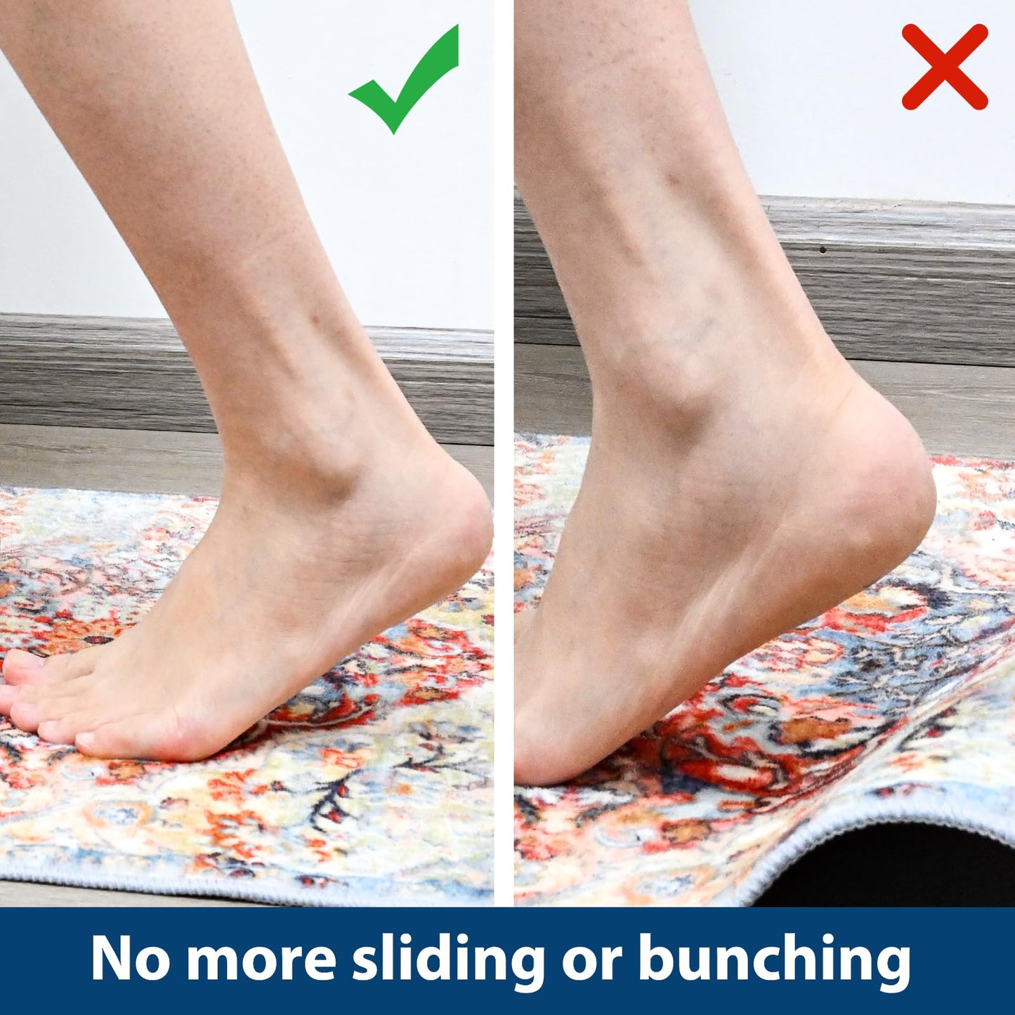 Coyacool Non Slip Rug Pads for Hardwood Floors, 8x10 Rug Pad Gripper for Area Rugs, Under Carpet Anti Skid Mat, Black, Keep Your Rugs Safe and in Place