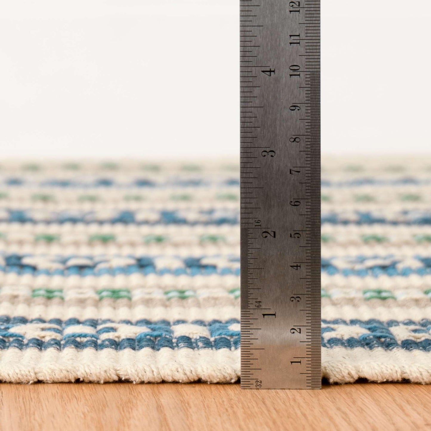 Dash and Albert Long Slade Cotton Area Rug - 2.5' x 8' Runner Indigo Stripe Handwoven Accent Rug - Durable, Lightweight, Guest Room, Home Office, Dining Room
