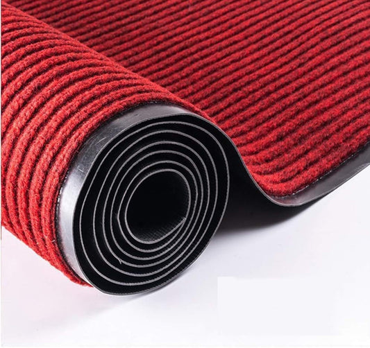 Nisorpa Indoor Outdoor Hallway Runner Rug 3'x10', Non Slip Rubber Backed Entryway Runner Mat, Heavy Duty Commercial Floor Runners for Home Office Hotel Business, Dark Red