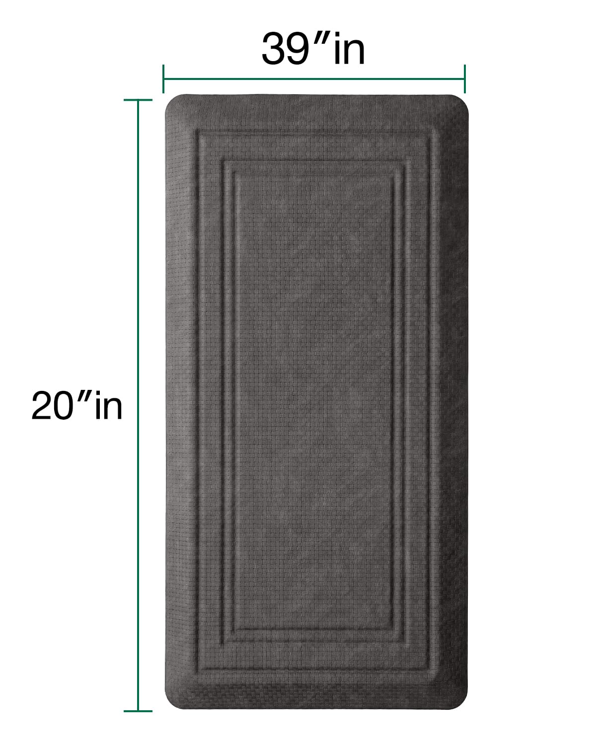 LUMI Anti Fatigue Cushioned Comfort Mats for Standing, 0.8" Extra Thick Ergonomic Mats for Desk Office, Non-Slip, Ultra Soft, Memory Foam Rugs for Home, Kitchen, Laundry, 20"x40", Grey