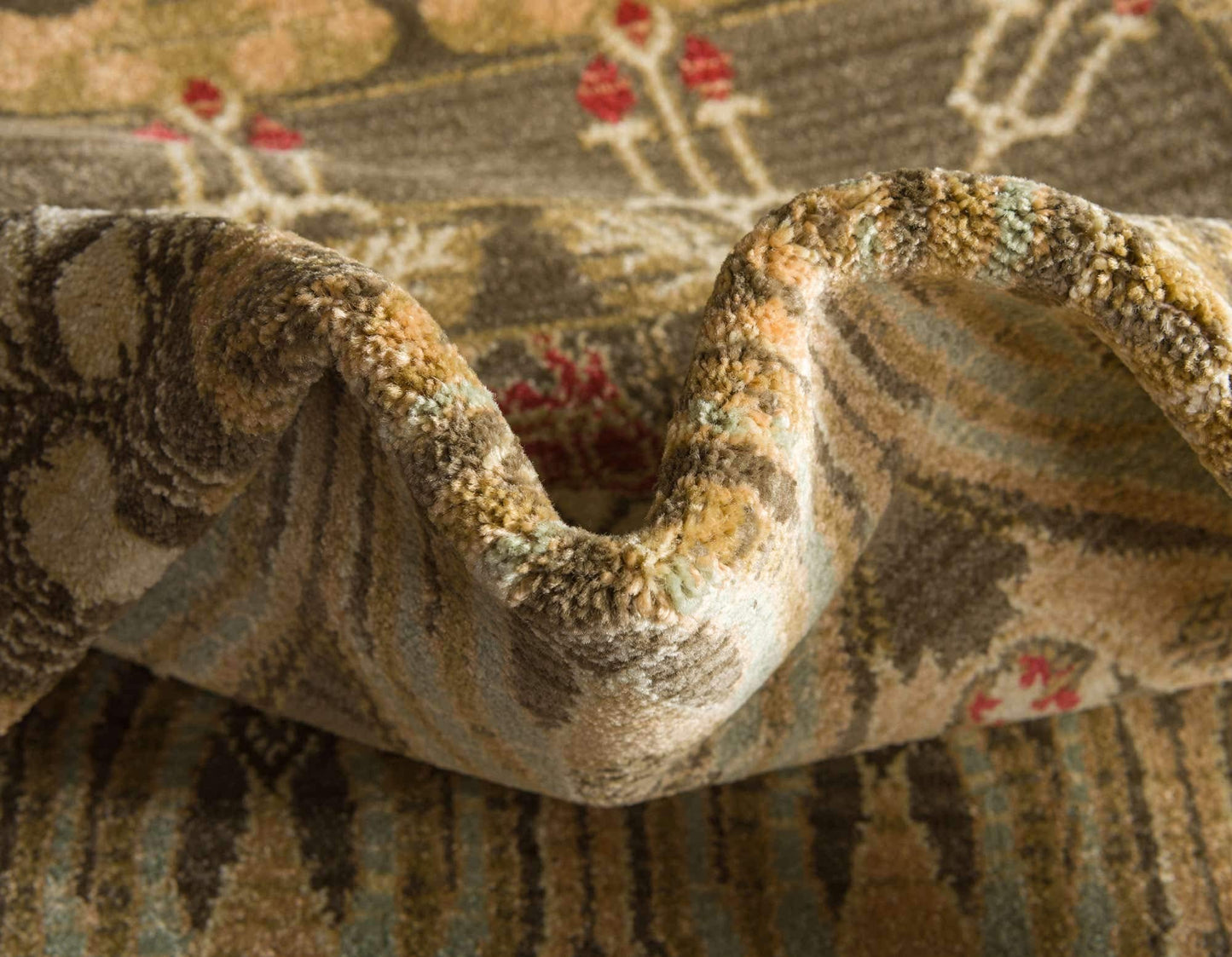 Unique Loom Edinburgh Collection Area Rug - Canmore (6' 1" x 9' Rectangle, Brown/ Light Blue)