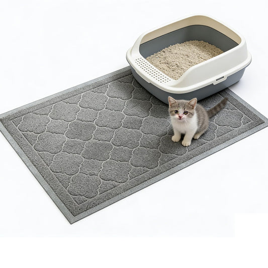 PETUPPY Cat Litter Mat Traps Litter from Litter Box XL Size 47"X36" Durable Trapping Rug, Non-Slip and Waterproof, Easy to Clean