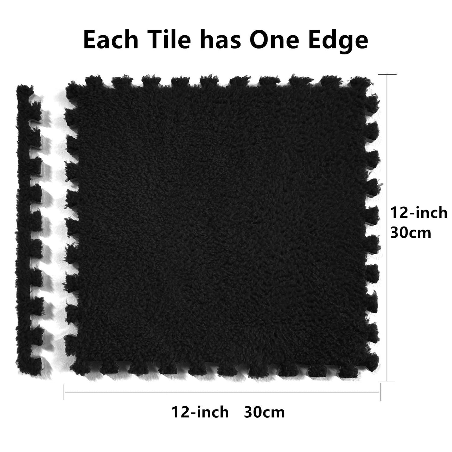 12 Pcs Carpet Foam Floor Tiles Kids Play Mat Plush Interlocking Carpet Tiles Anti-Slip Soft Protect Baby Foam Mats Replaceable Washable Puzzle Floor Mats for Playroom, Bedroom, Home Decor, 49" x 37"