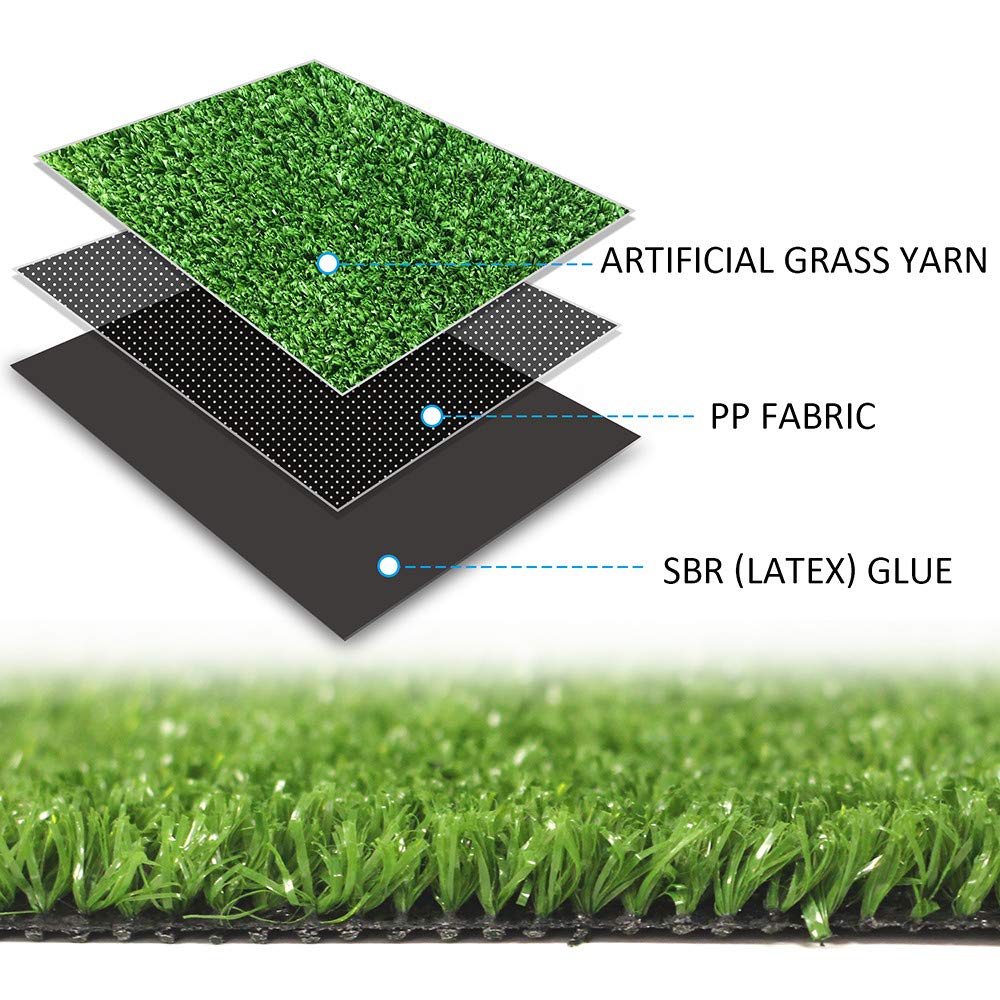 LITA Artificial Grass Turf Lawn-6 Feet x 10 Feet, 0.4" Indoor Outdoor Rug Synthetic Grass Mat Fake Grass