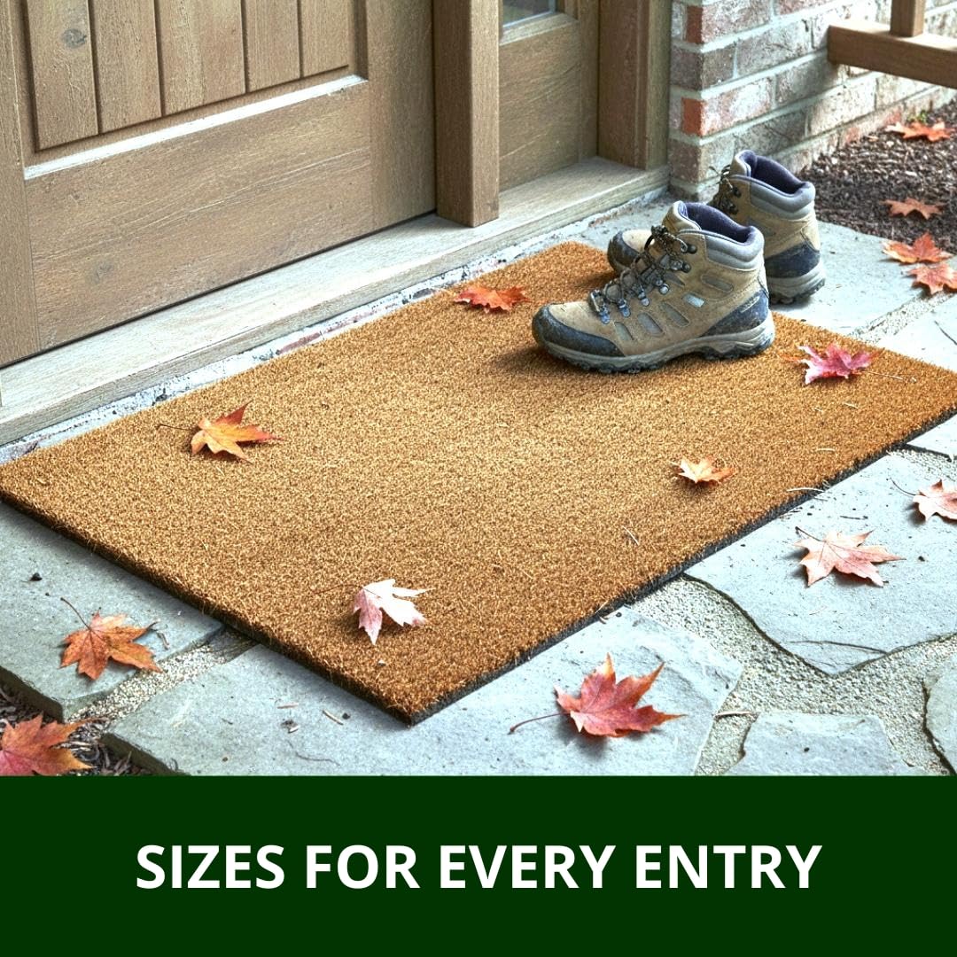 Ecomills Coco Coir Doormat, 36" x 60", 0.5" Thick Natural Coconut Fiber Mat with Vinyl Non-Slip Backing, Heavy Duty Welcome Mat for Front Door Entrance, Outdoor Indoor, Porch, Patio